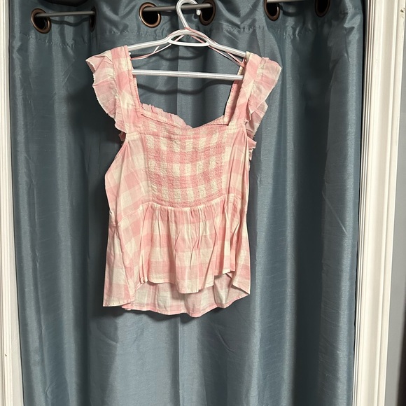 Tops - Gingham square neck top